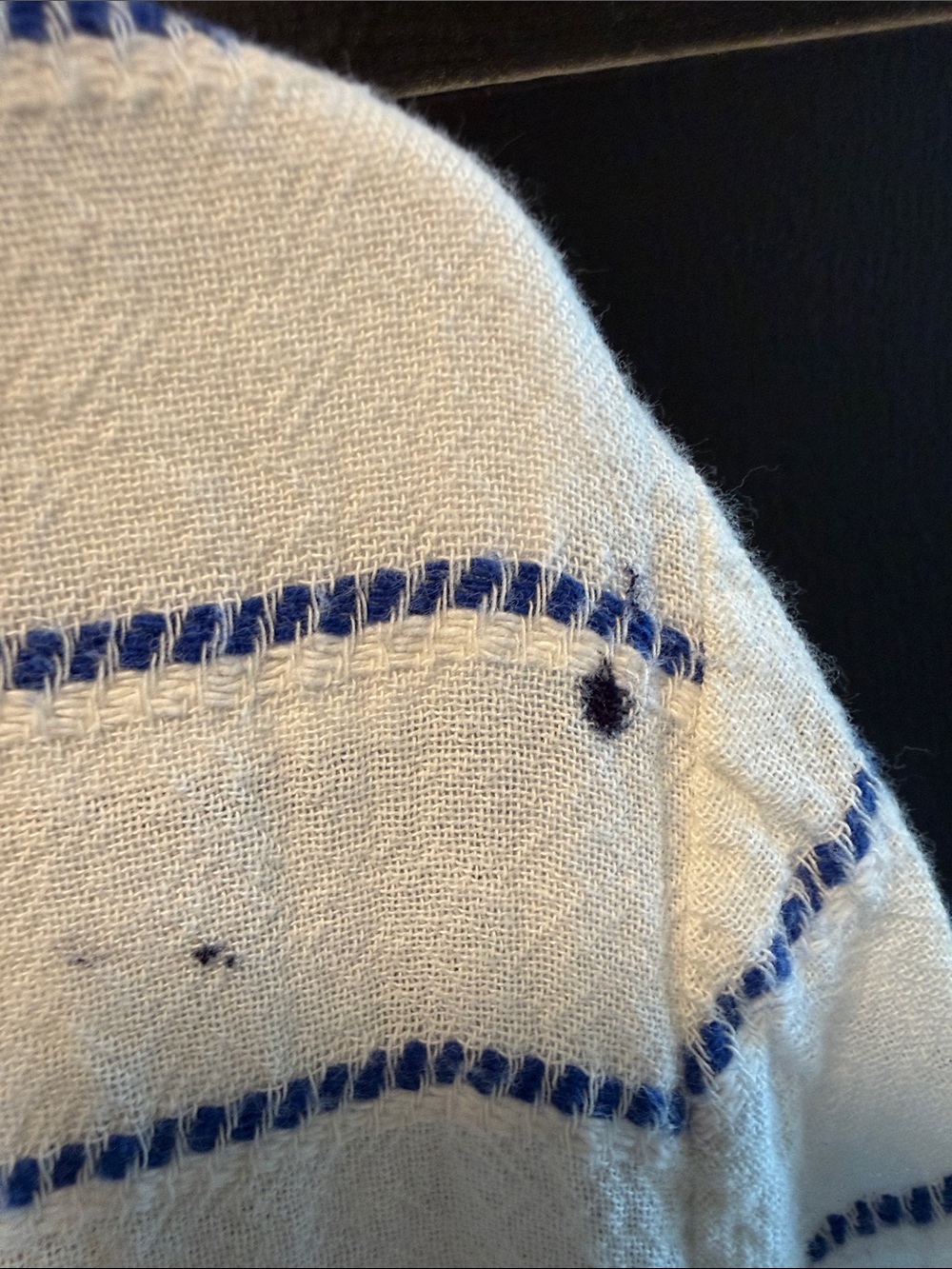 J. Crew Ivory Knit Top with Blue Stripe Detail - Picture 5 of 5